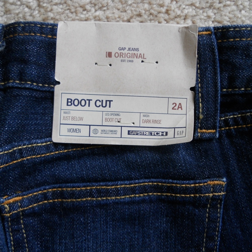 Gap Original Boot Cut Jeans size 2A Dark Rinse - Picture 5 of 5